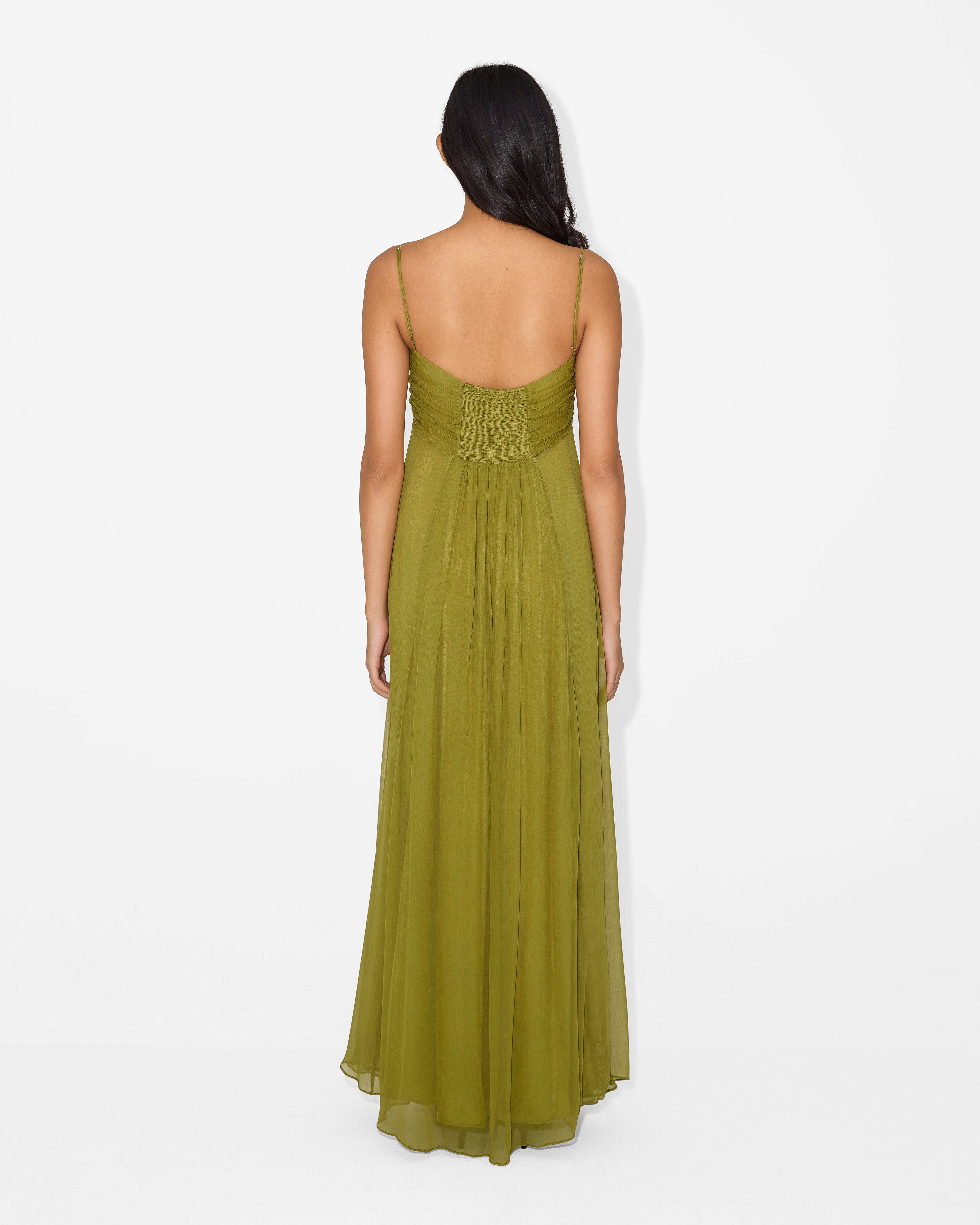 back women dress green