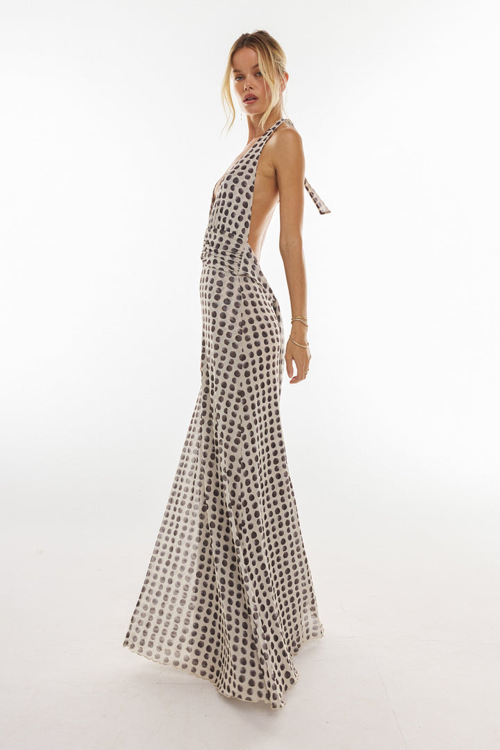 Alexia Polkadot Maxi Dress - Serena Studio